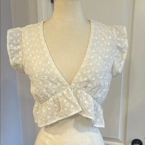 idem ditto White Floral Women's Top